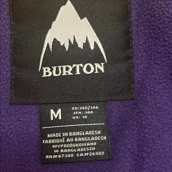 Burton Kid’s Silvertail Jacket Dynasty Green/Parachute Purple Size 10/M - Picture 5 of 11